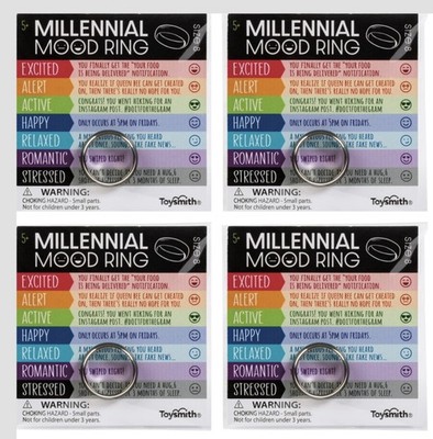 Millennial Mood Ring Set Of 4 Sz 7.5