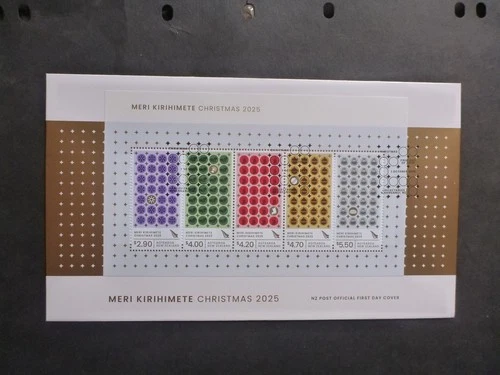 NEW ZEALAND 2025 Christmas 5 Stamp Mini Sheet First Day Cover