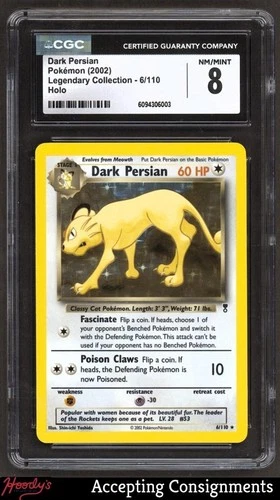 2002 Pokemon Legendary Collection #6 Dark Persian HOLO R CGC 8 NM-MINT