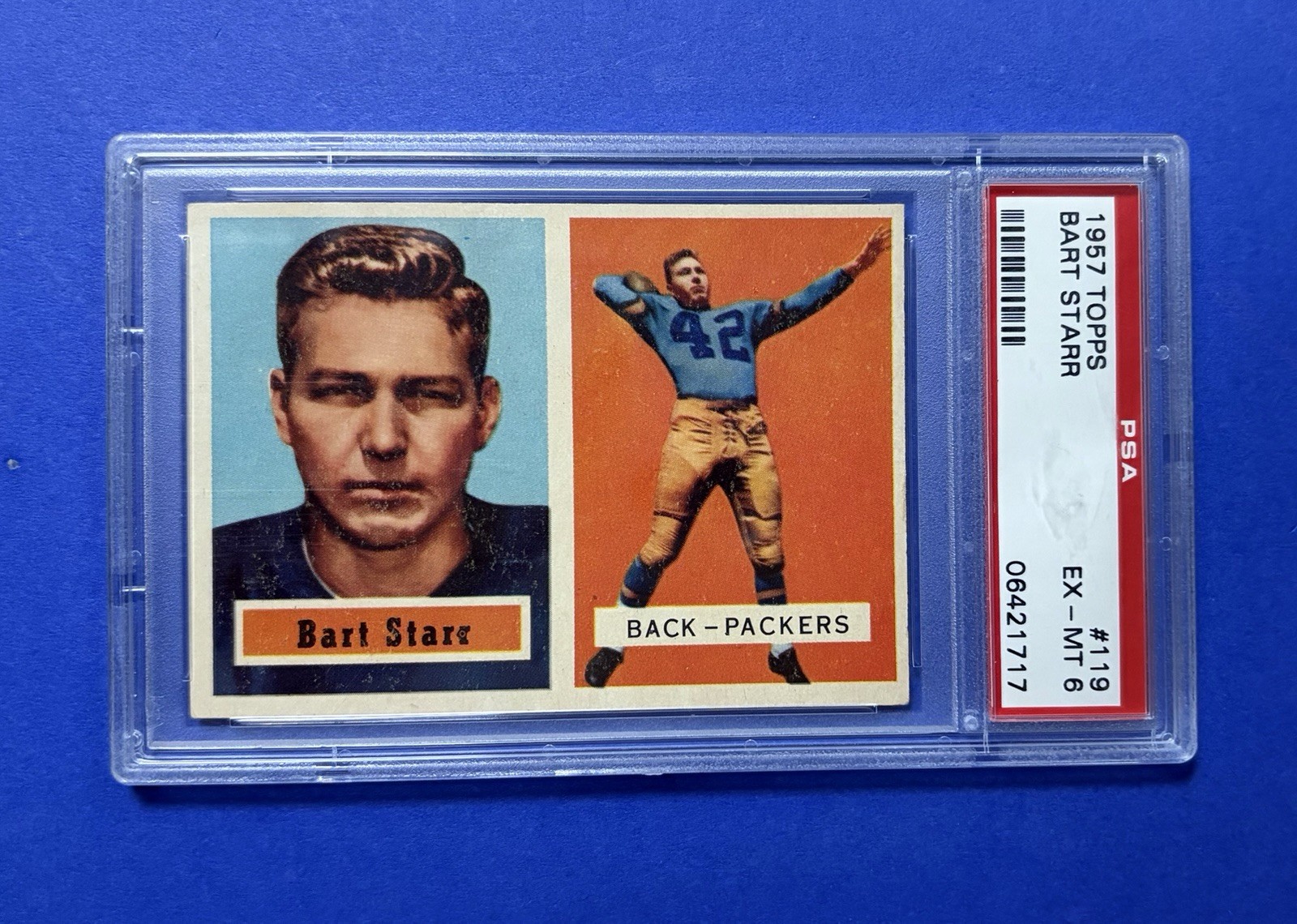 1957 Topps Bart Starr Green Bay Packers #119 PSA 6 EX-MT