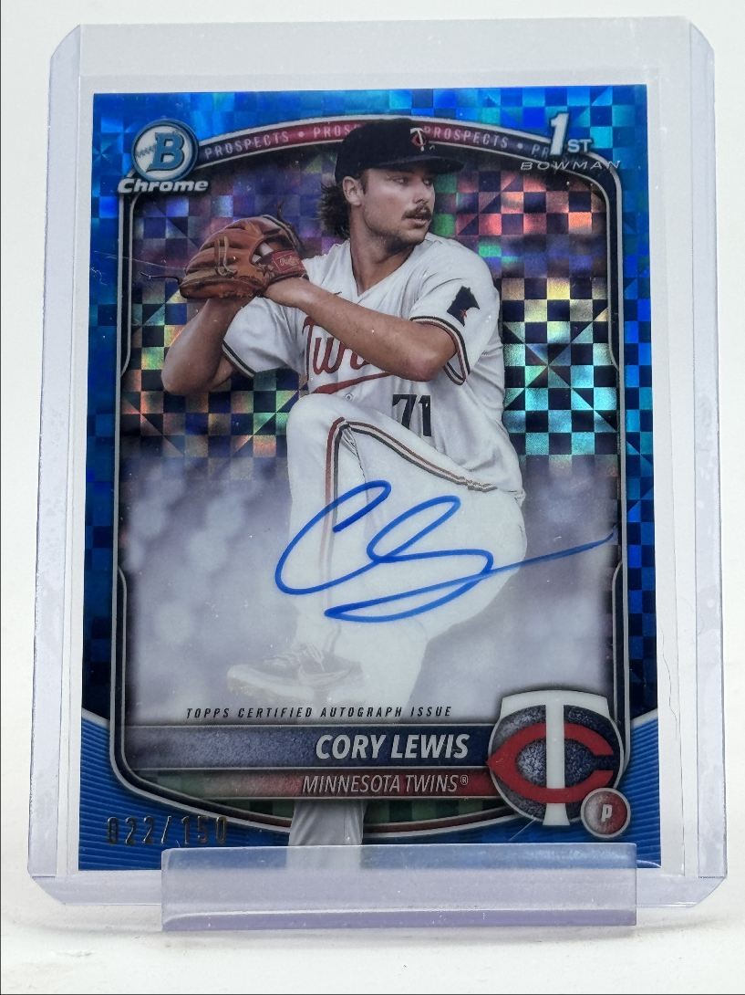 CORY LEWIS 2025 BOWMAN CHROME 1ST BLUE X-FRACTOR AUTOGRAPH AUTO /150 Q3250
