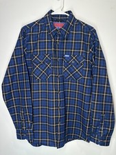 Dixxon Fannel The McKenzie Long Sleeve Shirt Plaid Blue - Medium