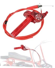 7/8" 22mm Mini Bike Quick Twist Throttle Assembly + Throttle Cable CNC red
