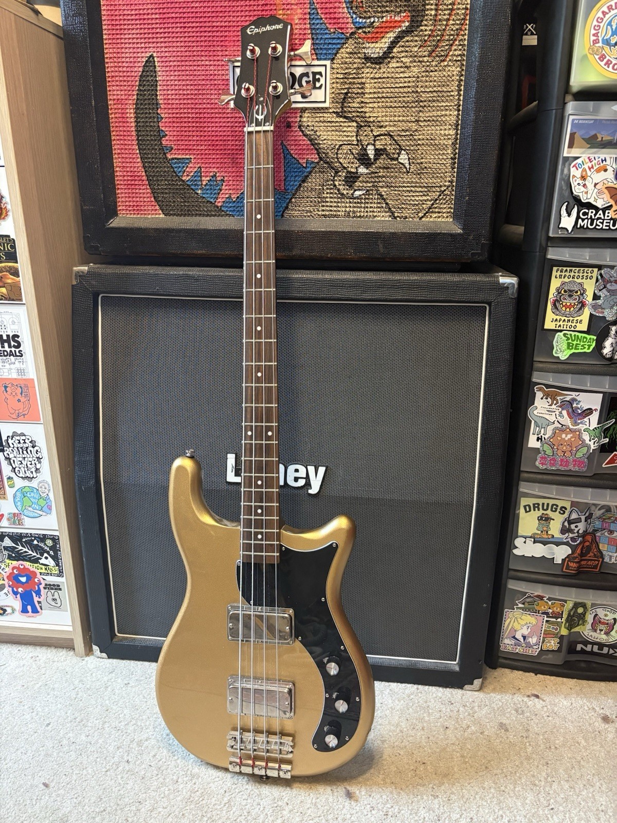 Epiphone Embassy Electric Bass Guitar Smoked Almond Finish