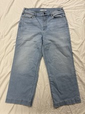 Lands' End Women's Recover High Rise Wide Leg Jeans Light Wash Size 16W