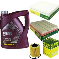 MANN-FILTER Inspektionspaket 5L Mannol Diesel Tdi 5W-30 FüR Opel Insignia A