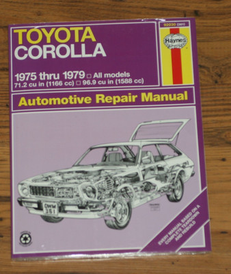 Haynes Toyota Corolla 1975 - 1979 Automotive Repair Manual - New