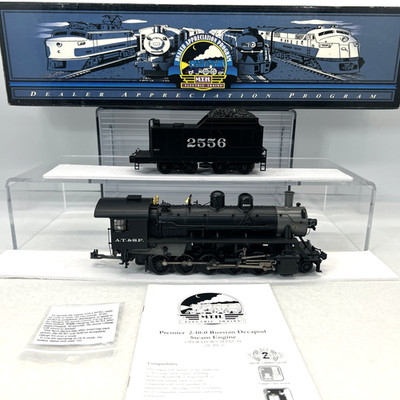MTH DAP Premier 20-80008A Santa Fe 2-10-0 Decapod  Steam PS.2 O Used BCR #2556