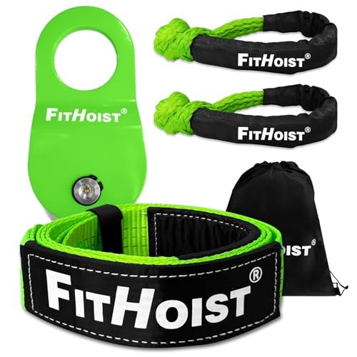 Offroad Recovery Kit, Snatch Block Soft Shackles+Snatch Block+Tree Saver Strap