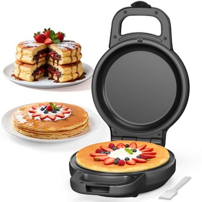 Flip Pancake Maker Machine, Ceramic Coated Pancake Pan for 6.5 Inch Pancakes,...