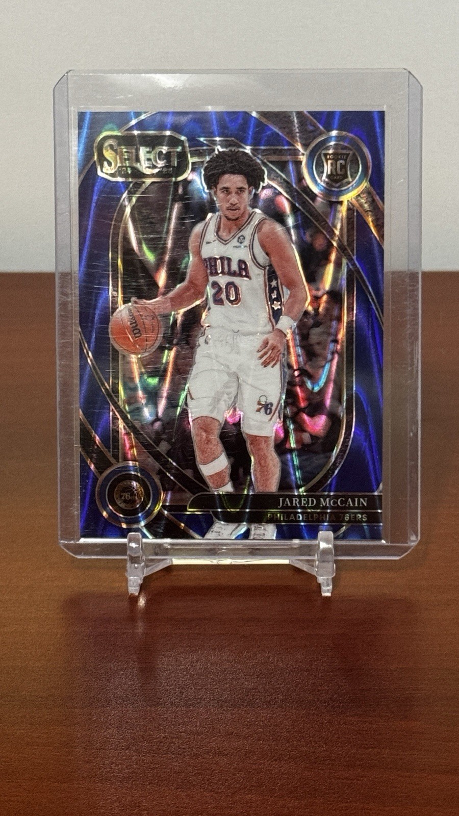 2024-25 Panini Select Courtside Jared McCain #283 Blue Tectonic Prizm /99 (RC)