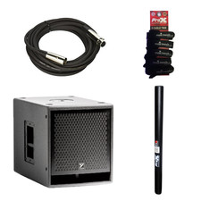 Yorkville PS15S 15" 1000W Subwoofer  Speaker Pole  XLR Cable