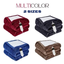 Electric Heated Blanket Throw 8 Hours Auto off 10 Fast Heating Levels washable 