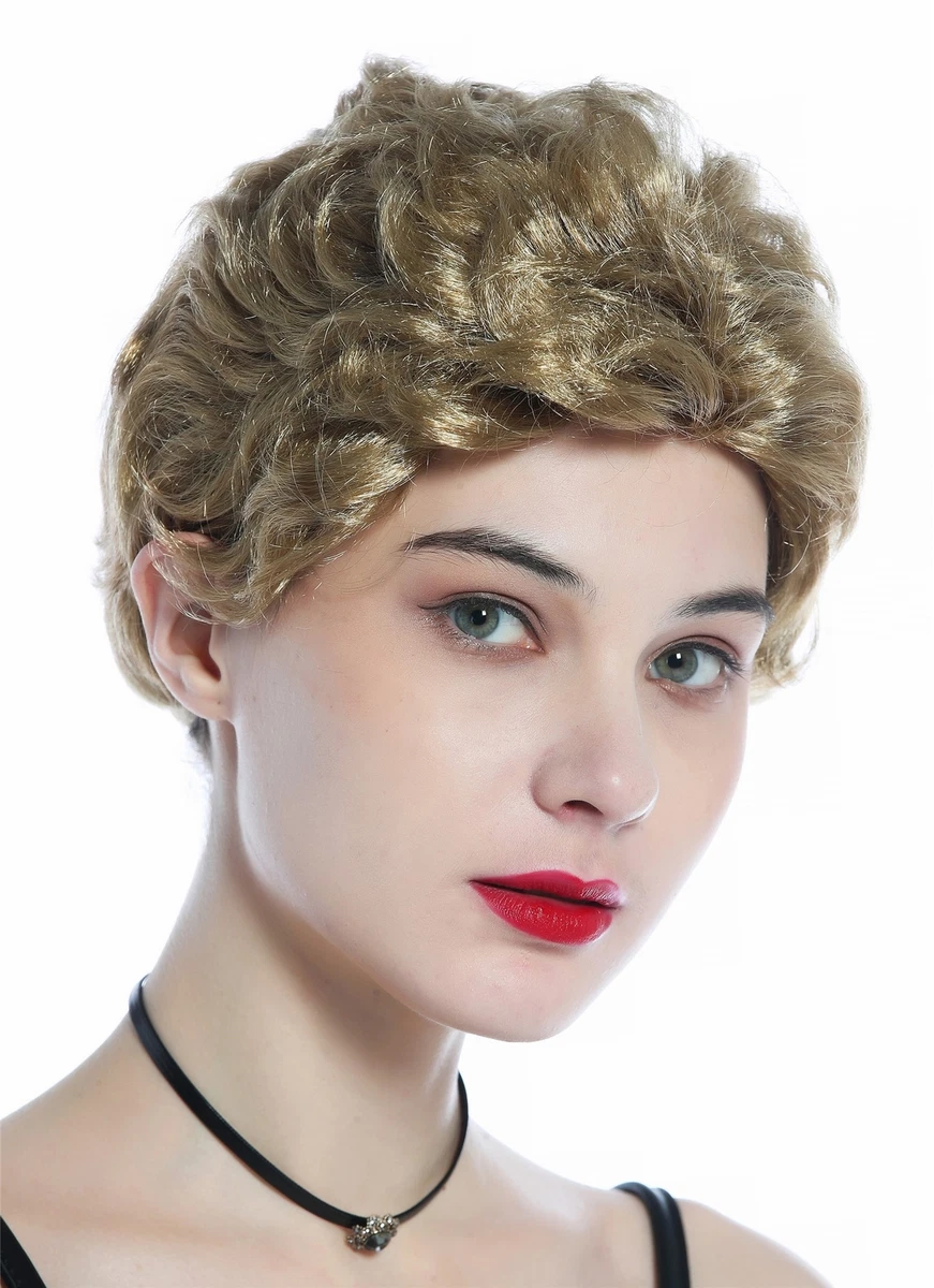 Perruque Courte Ondulée Blonde - Marque Wig Me Up, Longueur 25cm, Synthétique, Neuf Étiqueté
