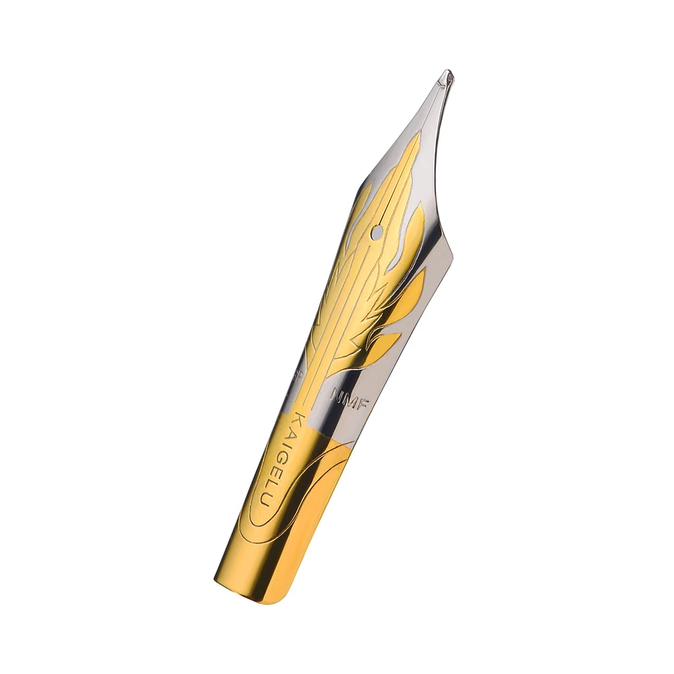 2PCS Kaigelu Fountain Pen Nibs Long Knife Grinding Nib & Feed Flame Rhombus Mark - Image 4 of 4