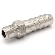 Hose Barbed 10mm x 1/8" BSPT Male 304 Stainless Steel Coupler Splicer Fitting