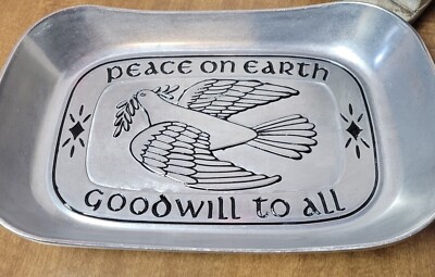 Farmhouse Pewter Bowl Peace On Earth Goodwill To All