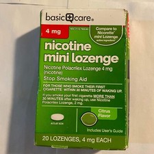 Basic Care Nicotine Mini Lozenges 4 Mg Anti Smoking Aid 20 lozenges READ DESCRIP
