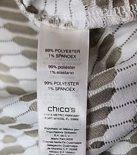 NEW Chicos Karen Split Back Tunic Top Beige Taupe 3 (Large) 3/4 Sleeve $47 - Picture 4 of 5