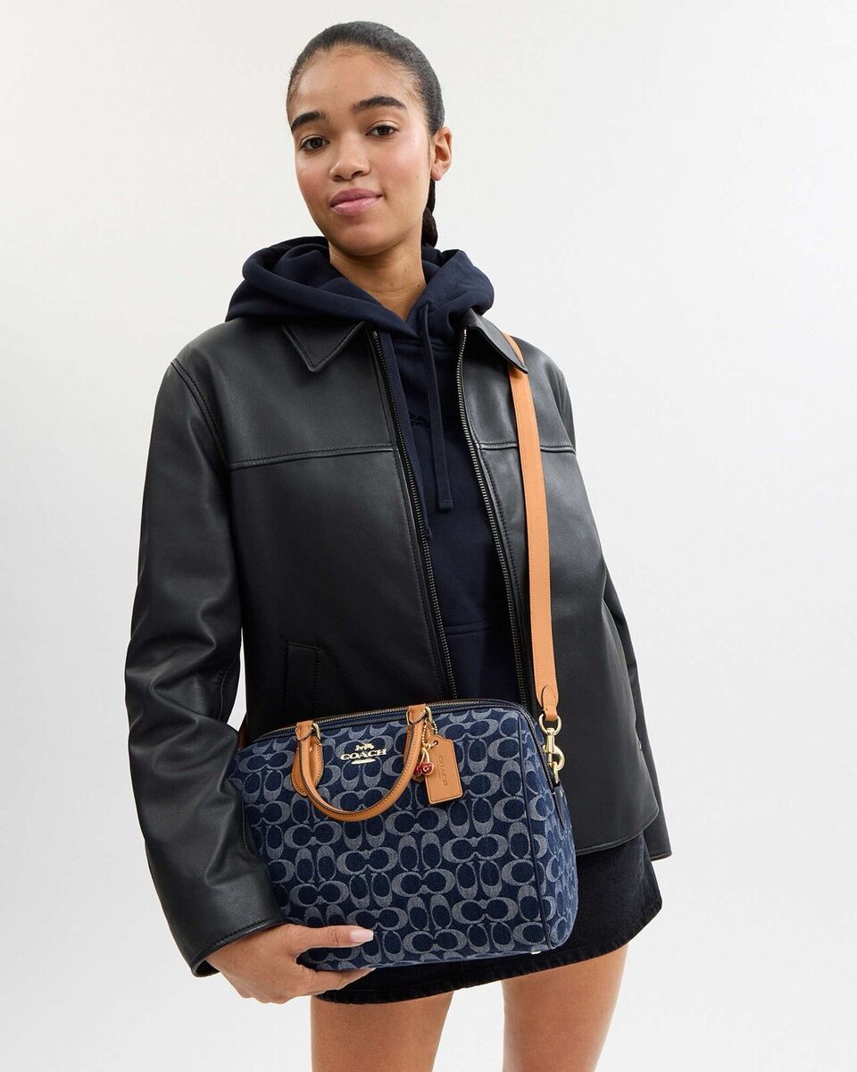NWT Coach Rowan Large Satchel Bag In Signature Denim Canvas NWT Coach Rowan Large Satchel Bag In Signature Denim Canvas