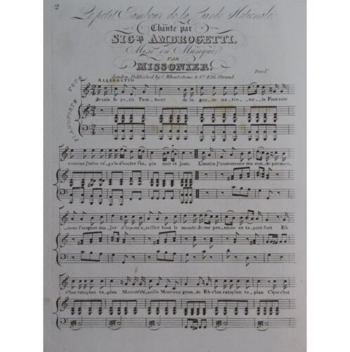 Meissonnier Antoine Il Piccolo Di La Guardia Nazionale Canto Piano - Zdjęcie 1 z 3