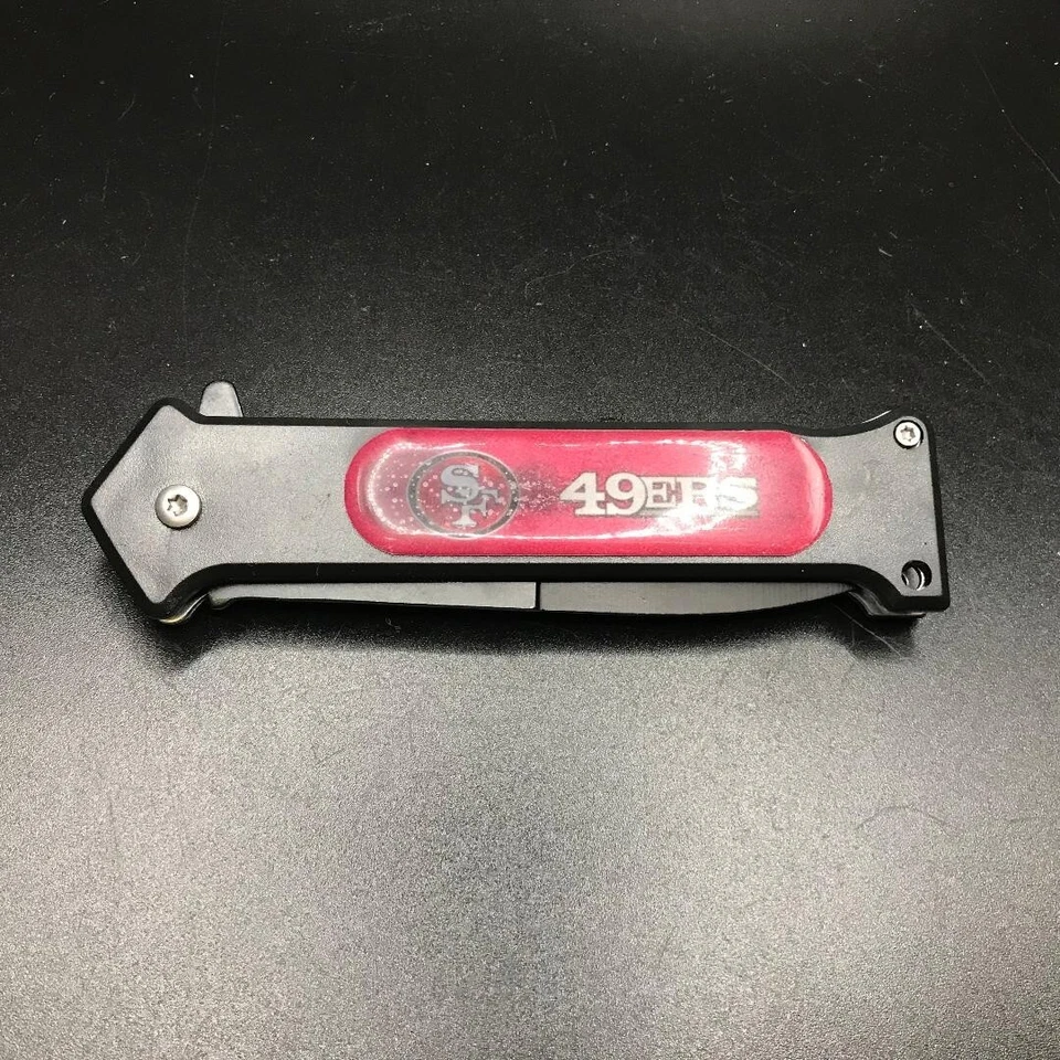 Faca de bolso dobrável 8" 49ERS estilo tático assistido por mola EDC preta - Imagem 3 de 3