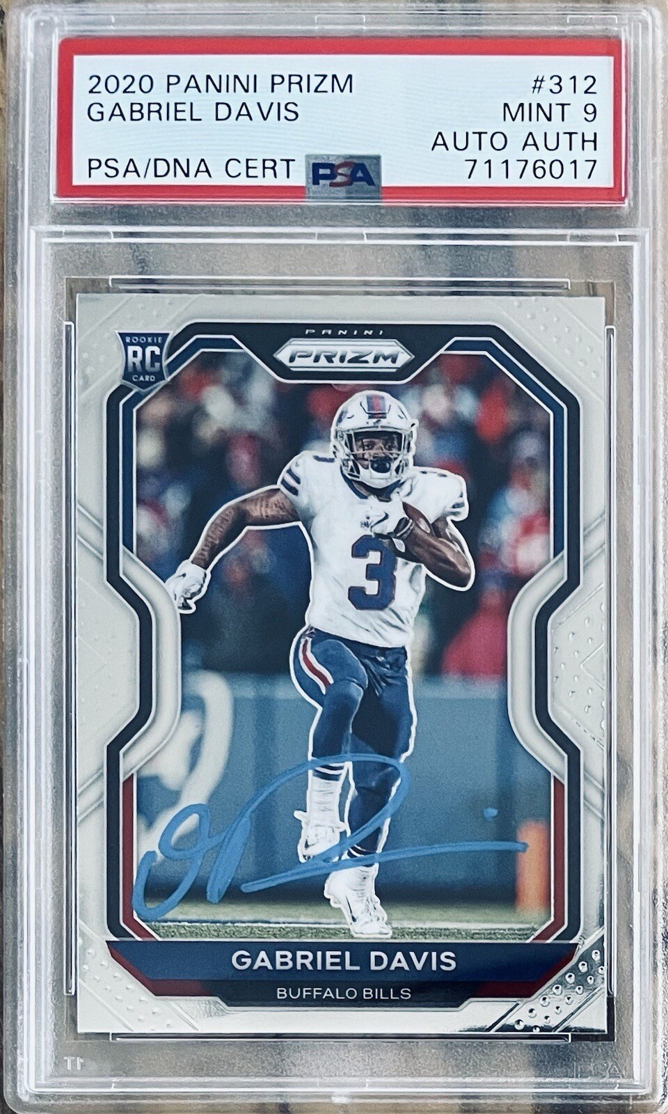 2020 Panini Prizm #312 Gabriel Davis Auto Rookie RC | PSA MINT 9 | Buffalo Bills