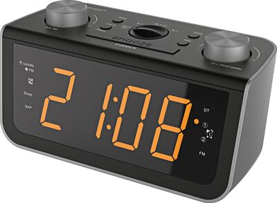 Soundmaster FUR5005 Funkwecker mit Dual-Alarm, dimmbarem Jumbo-Display und