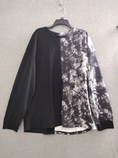 SHEIN EZ Wear Two Tone Long Sleeve stretch Shirt Birmingham Print Size XXL