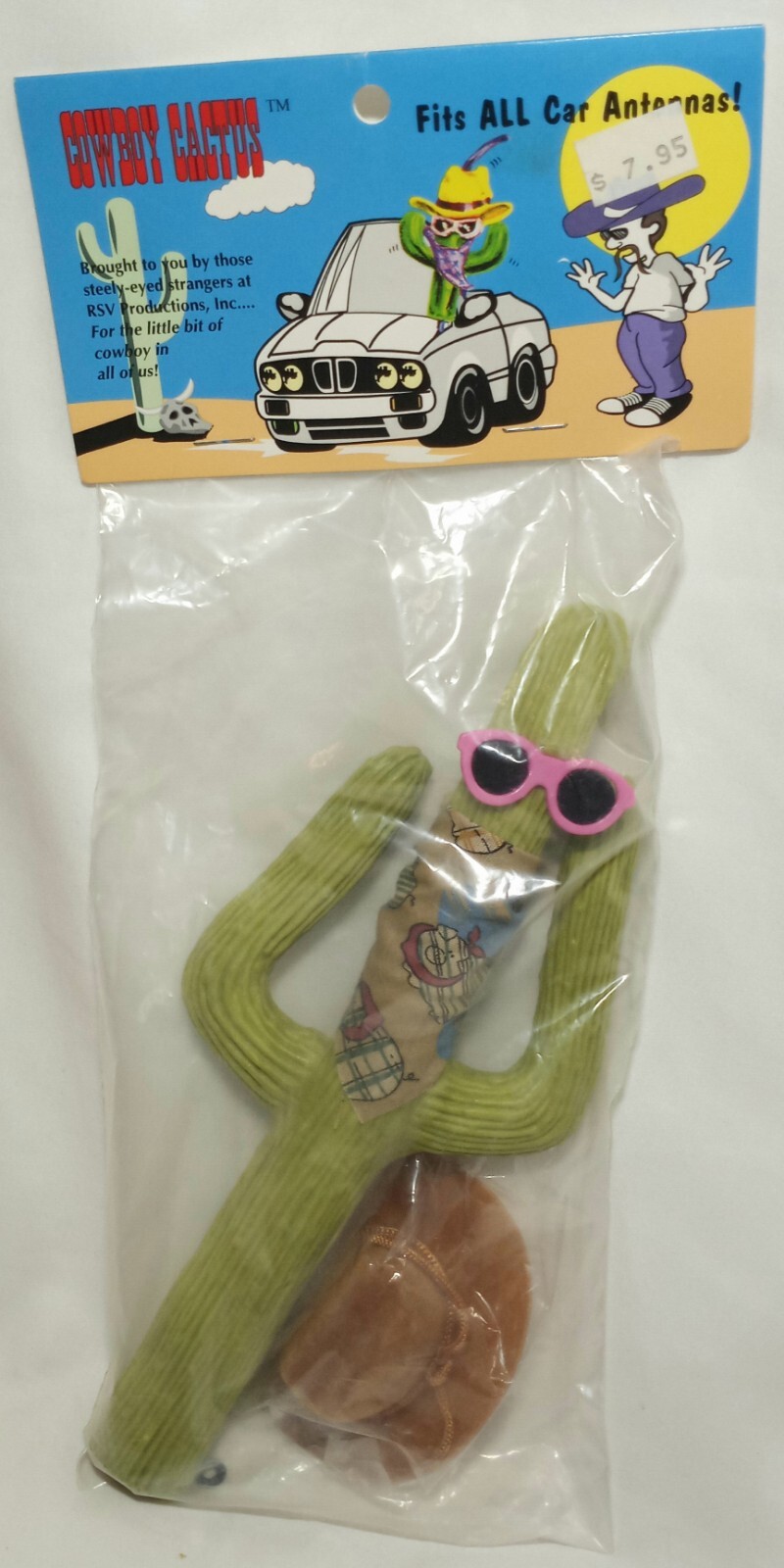 Vtg. Cowboy Cactus Antenna Topper Car Decor 80s 90s Pink Sunglasses Rubber NEW eBay