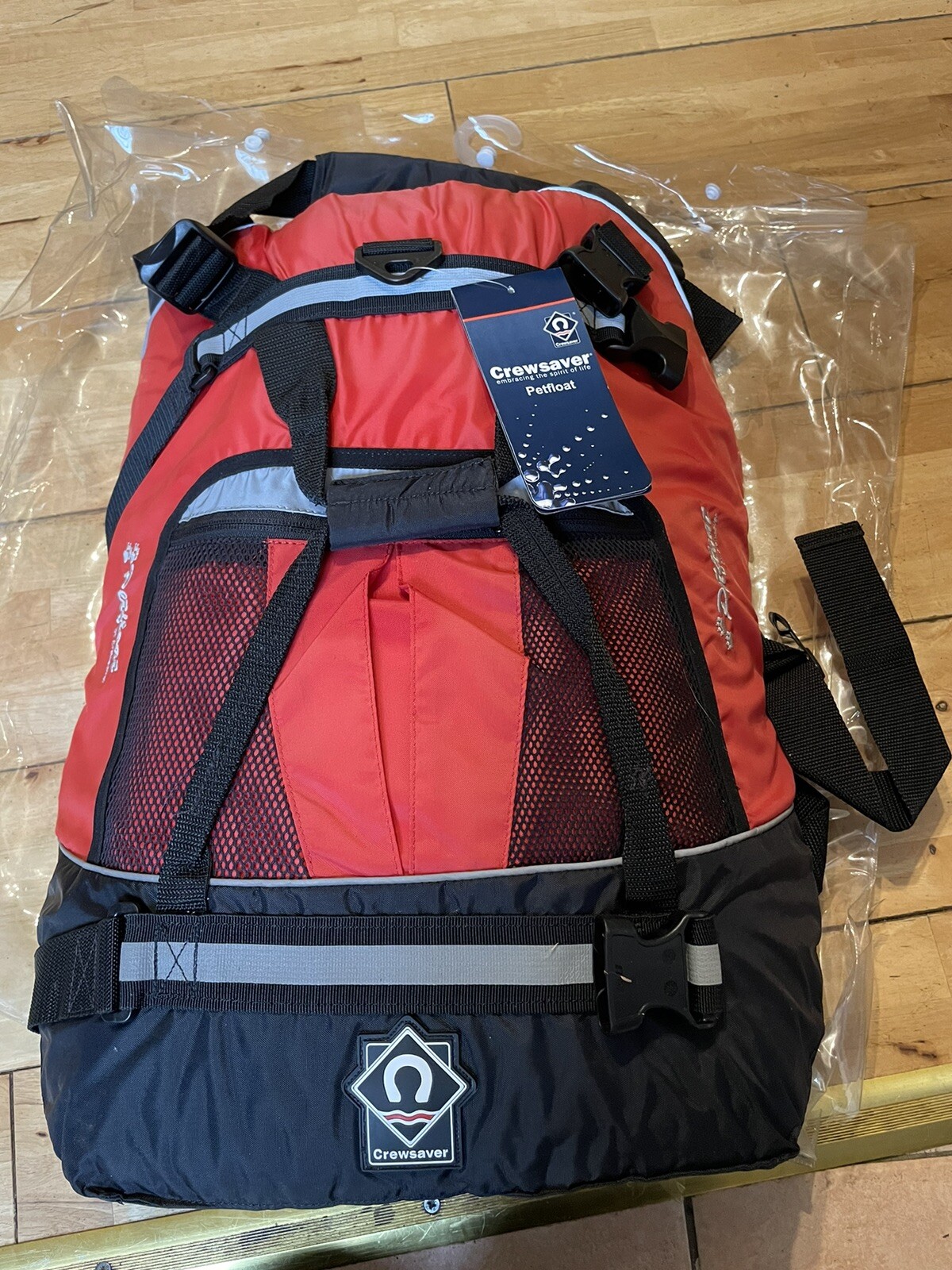 Crewsaver Pet Float Red Black XL extra large Dog Life Jacket New