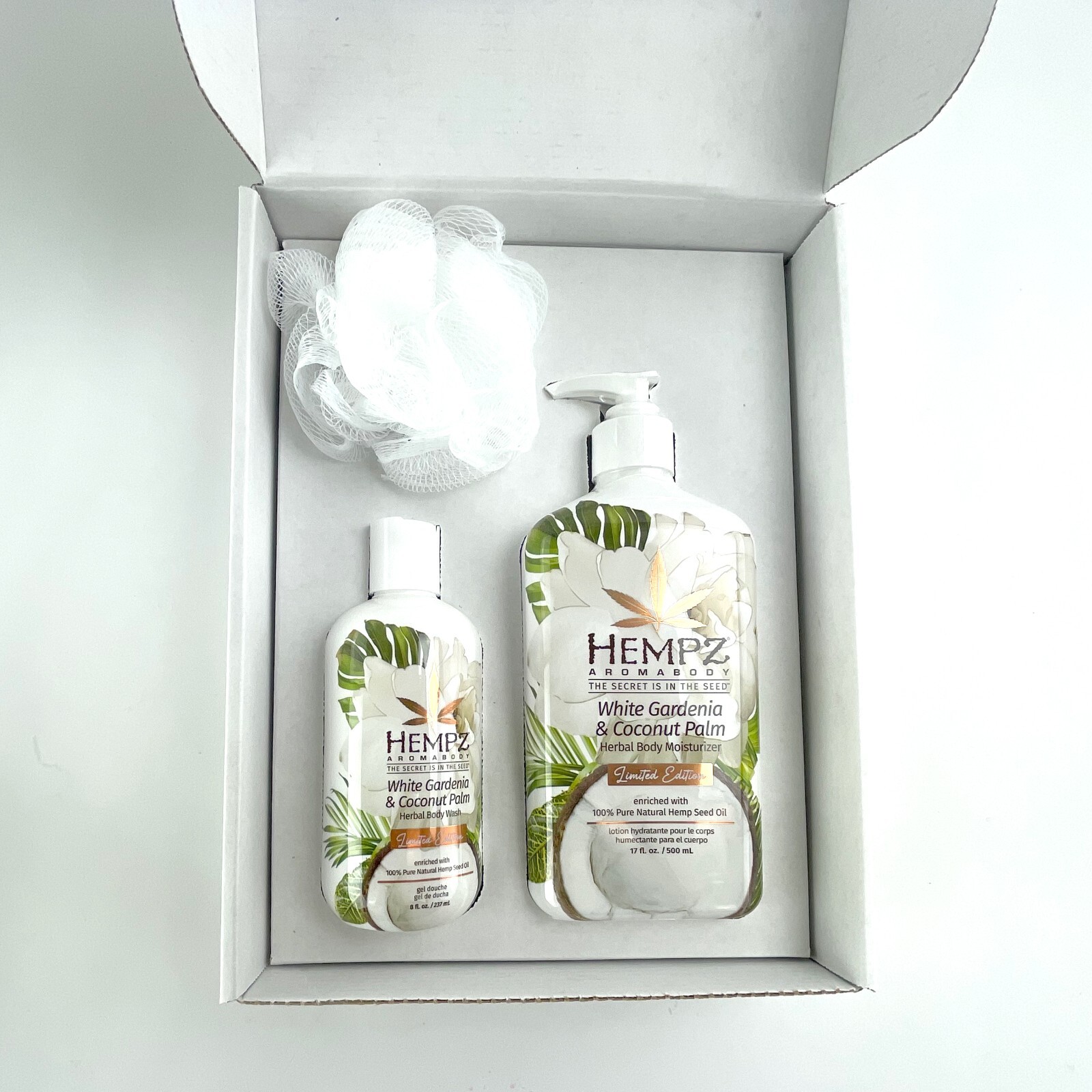 Hempz Limited Edition Island Paradise Set White Gardenia Coconut Palm Great Gift