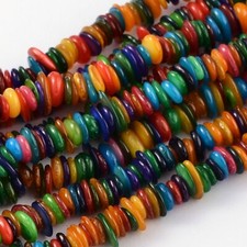 32" strand Colorful Natural Shell Chips Beads. Hole: 1mm