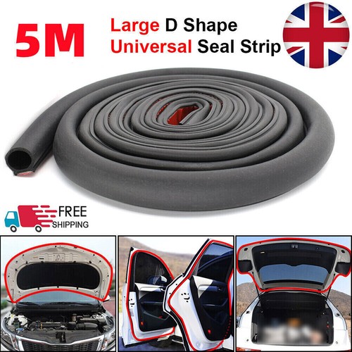 Rubber Car Door Seal Strip Universal Hollow Edge Guard Weatherstrip Big D Shape - Picture 2 of 11