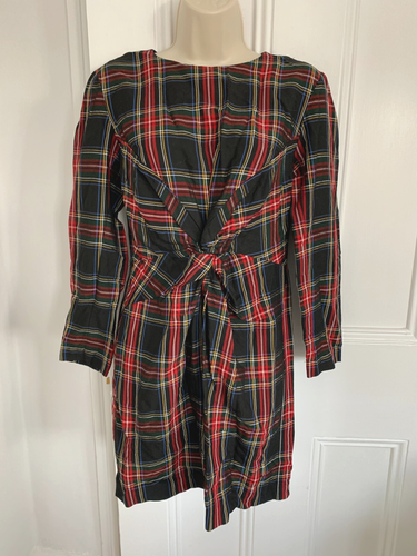 Maje Tartan knot twist front dress. (3) UK 12