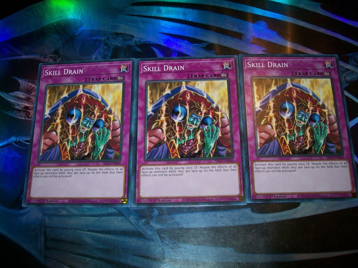 3x Skill Drain 1st Edition Common SR13-EN040 Yu-Gi-Oh!