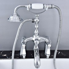 Polished Chrome Bathroom Claw foot Tub Faucet / Filler With Hand Shower stf762