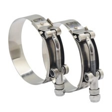 2x Stainless Steel 3.5 T-bolt Turbo Silicone Hose Clamp Intake Intercooler