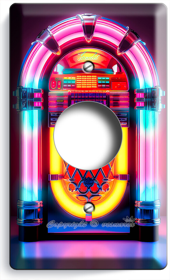 Jukebox LED照明付き アナログプレイヤー JUKEBOX RETRO MUSIC PLAYER MACHINE NEON LIGHT SWITCH OUTLET