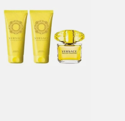 VERSACE YELLOW DIAMOND EDT SP 3oz+3.4oz Body lotion+3.4oz shower gel 