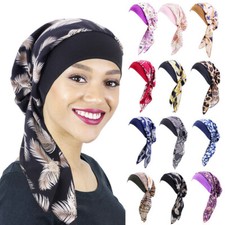 Women Elastic Turban Hat Cancer Chemo Hair Loss Cap Muslim Hijab Head Wrap Cover