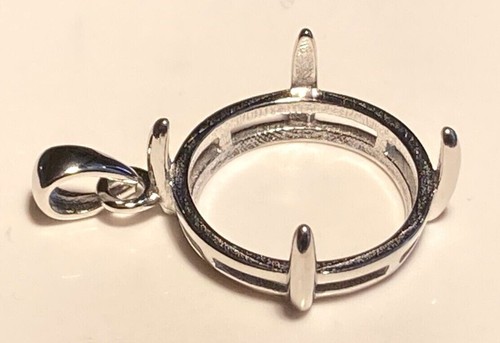 Pendant Blanks Solid Sterling Silver - For Cab & Faceted Stones 8x6mm to 30x20mm - Picture 40 of 40