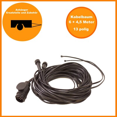 Aspöck Kabelsatz 13pol. 6m mit 2x 4,5m DC Abgang 58-2040-517 Anhängerkabel Kabel