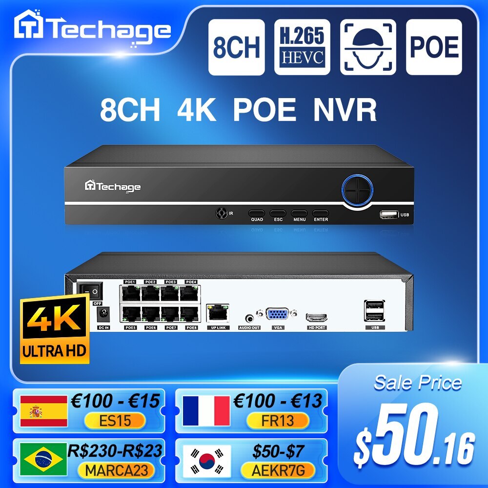 Two-way Audio Security Surveillance NVR Up to 16CH For POE IP Camera CCTV Video