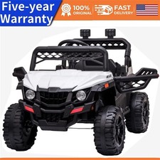 12V Kids Ride On Car Truck w/Parent Remote Control LED Light USB AUX Port Music