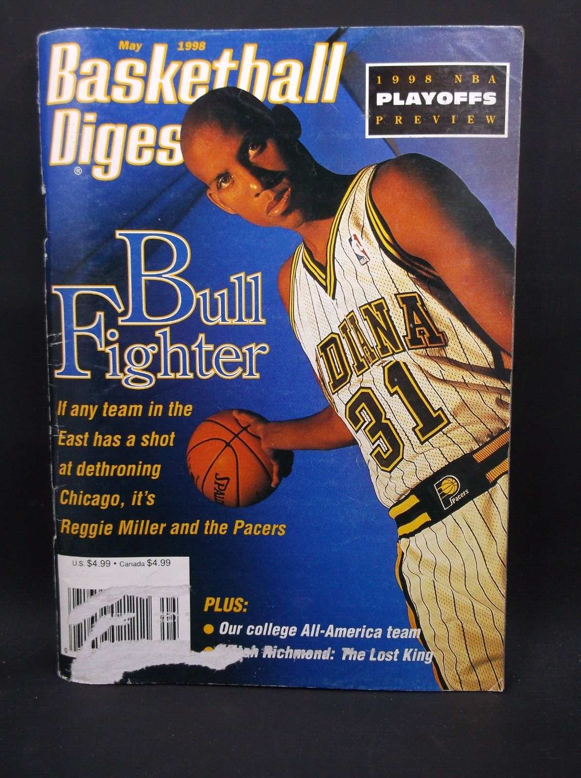 Reggie Label Basketball Digest May 1998 REGGIE MILLER Label Removed | eBay