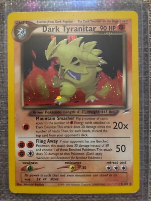 dark tyranitar pokemon card Dark Tyranitar Rare Holo Foil Pokemon Neo Destiny 11/105