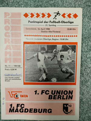 Programmheft 1.FC Union Berlin - 1.FC Magdeburg am 16.04.1988
