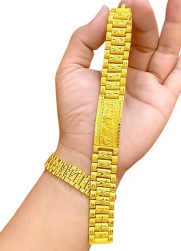 Gold Bracelet 22k 23k 24k Thai Baht Gp plated dragon Cuff Luxury Jewelry 6-8 in - Picture 3 of 12