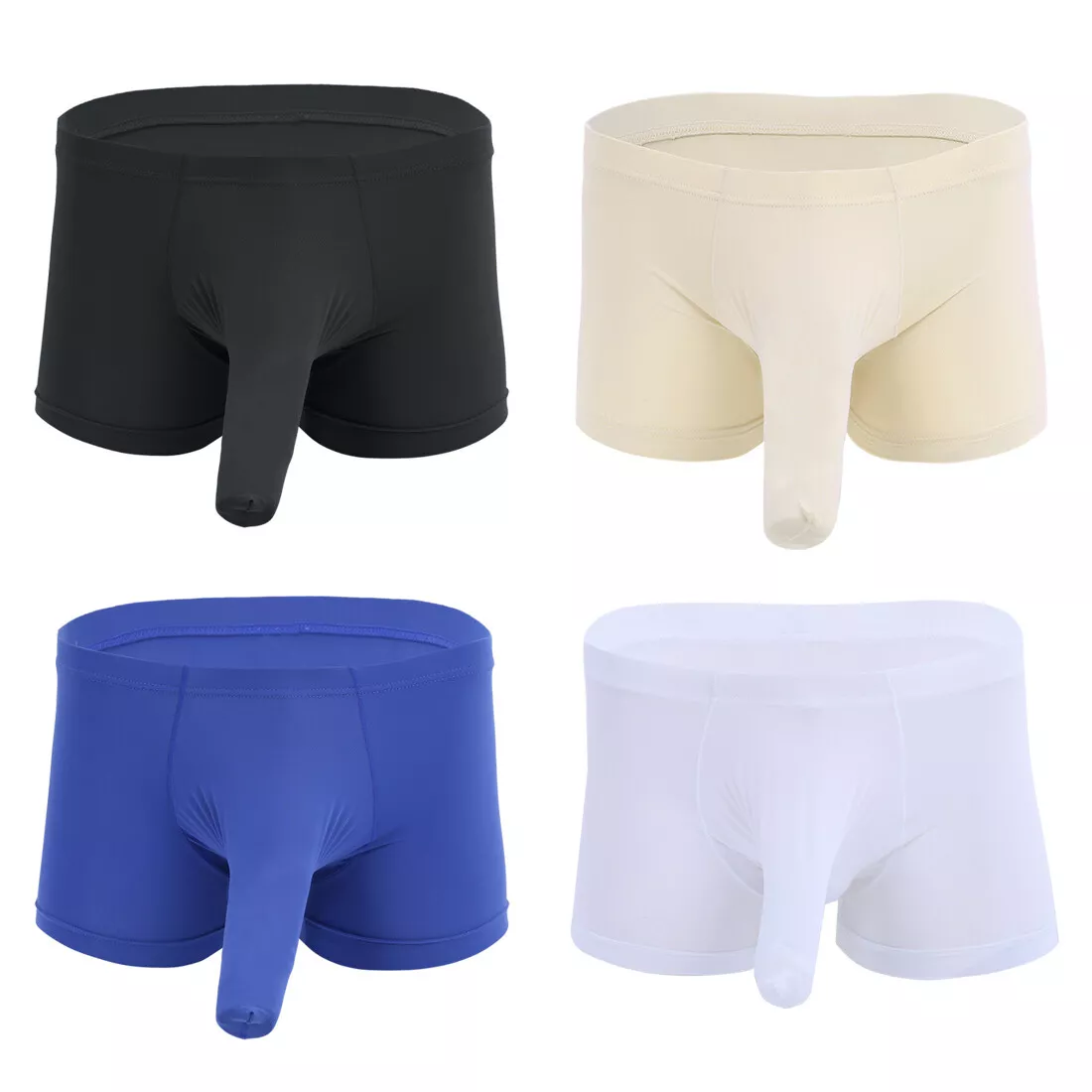 Men's Boxer Briefs Long Sheath Sleeve Underwear Quick Dry Shorts